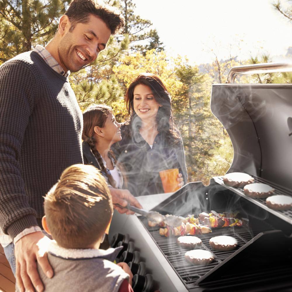 Stainless Steel 6-Burner Propane Gas Grill with Side Burner