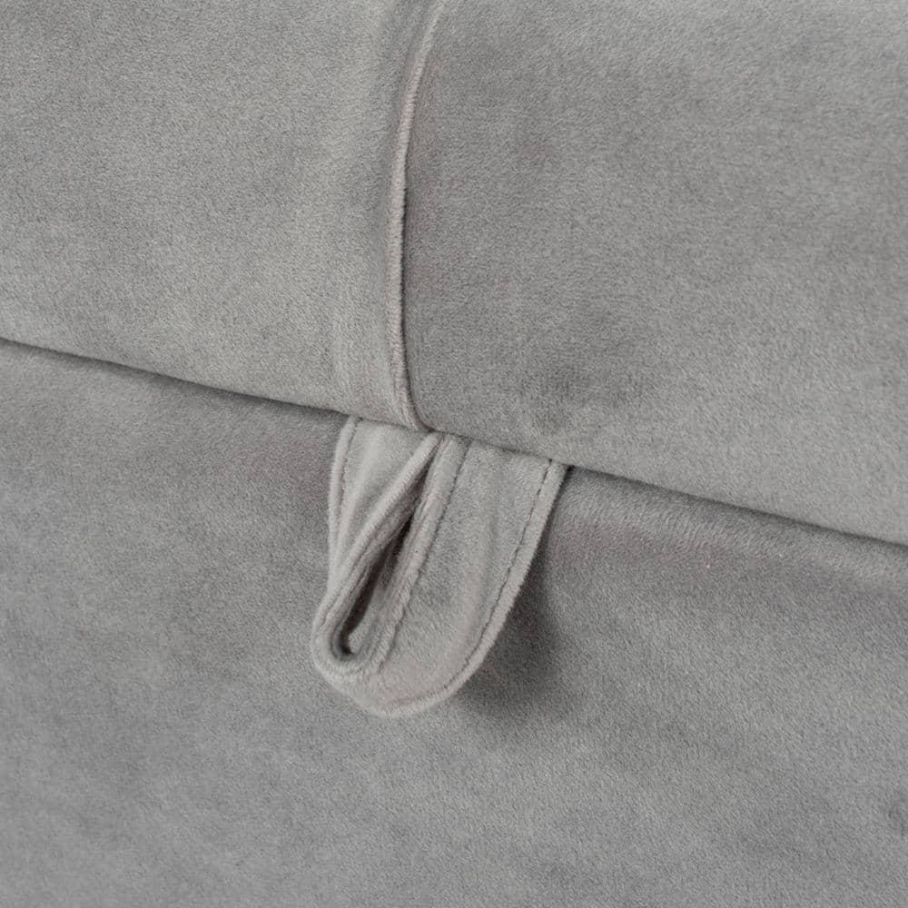 Jacqueline Tufted Roll Arm Storage Bench Grey