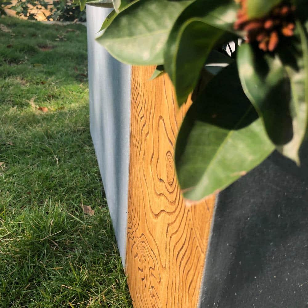 Timber Ridge Modern Concrete Rectangle Outdoor Planter, 23 Inch