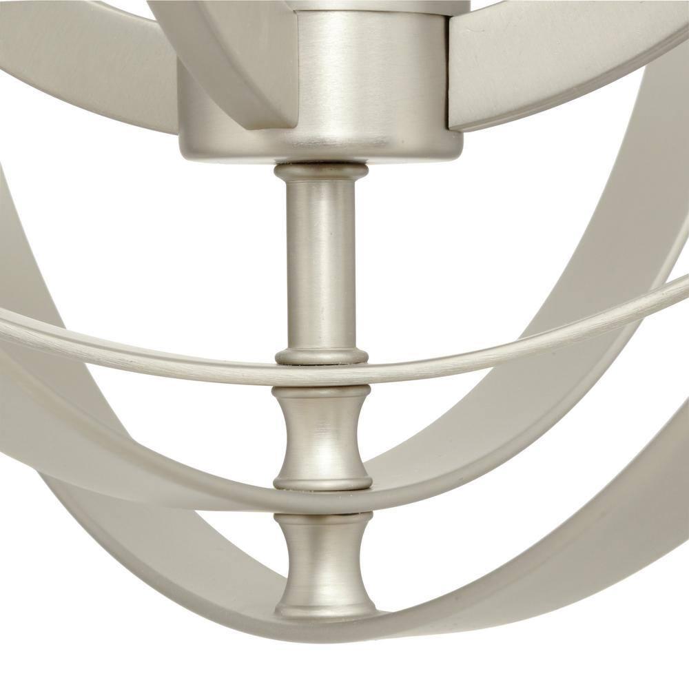 Progress Lighting Equinox 4-Light Foyer Pendant, Steel, Burnished Silver, No Shade