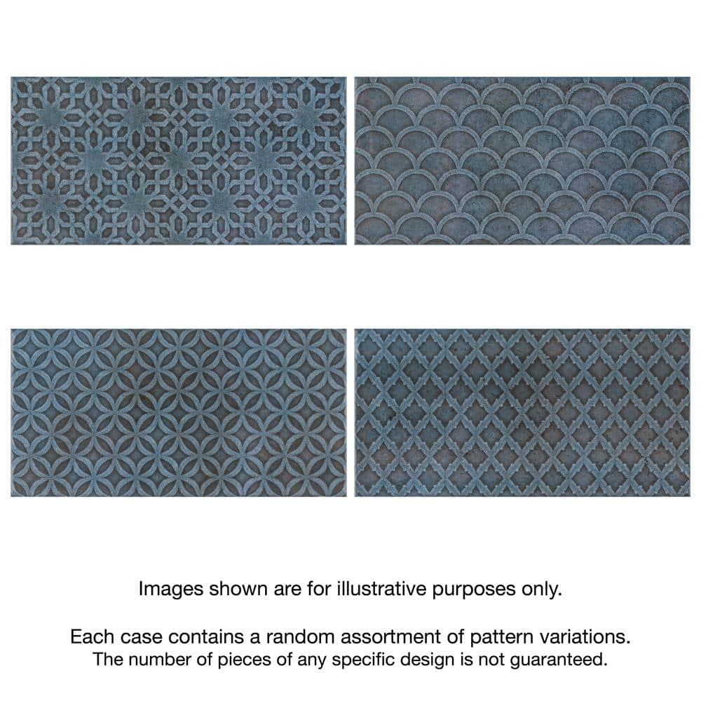 Merola Tile Camden 4" x 8" Ceramic Patterned Subway Wall Tile