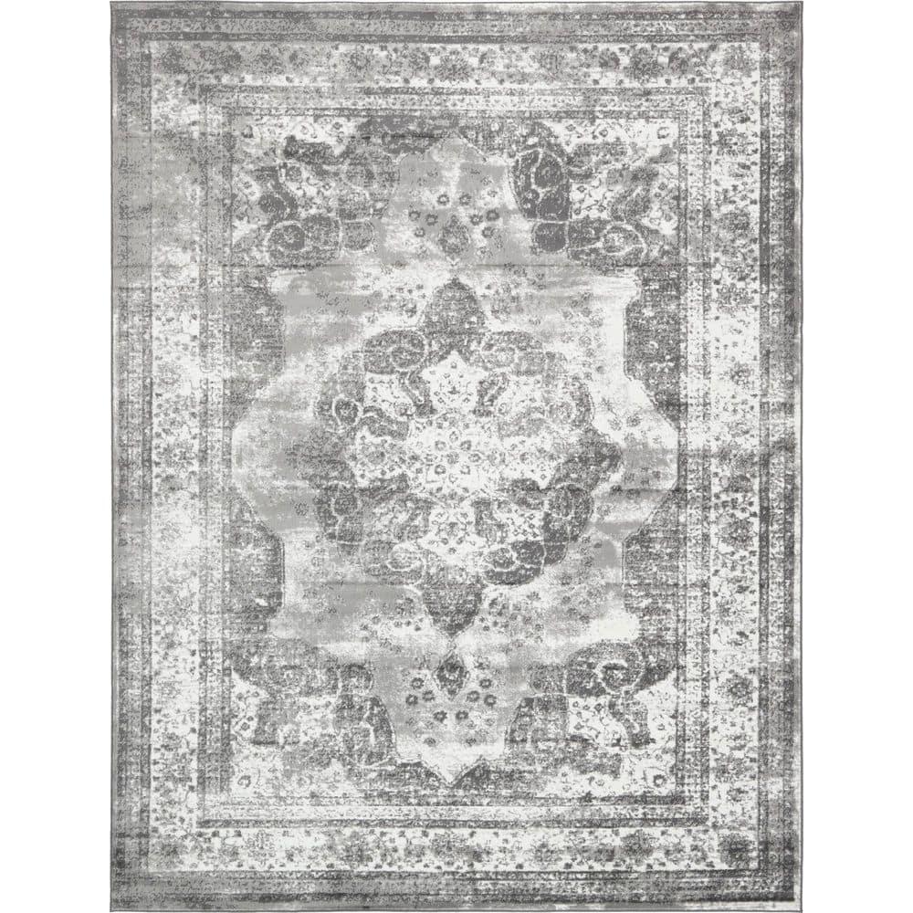 Unique Loom 9' 0 x 12' 0 Sofia Salle Garnier Gray Area Rug