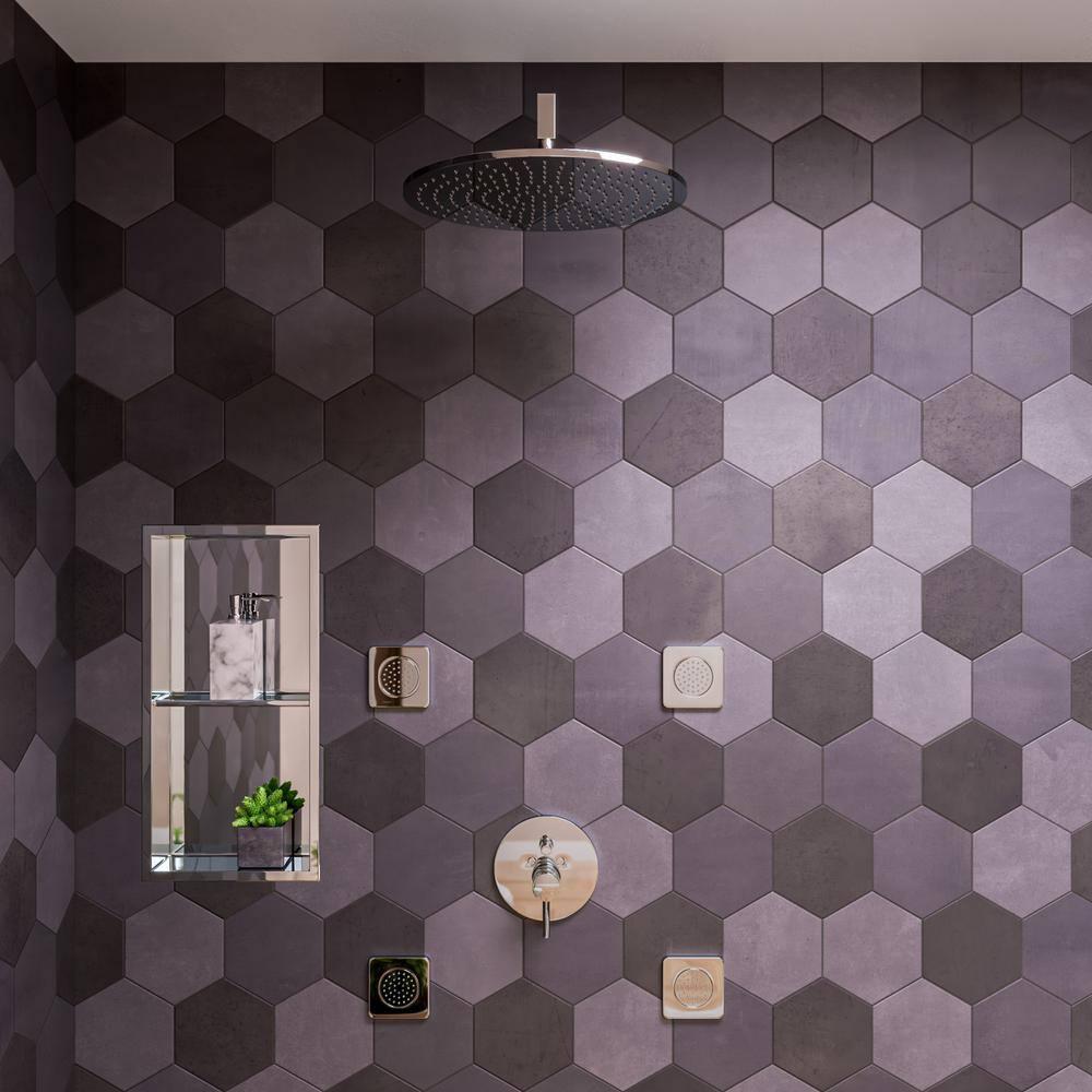 Rain Fixed Shower Head 1.8 GPM GPM with Temperature-based LED