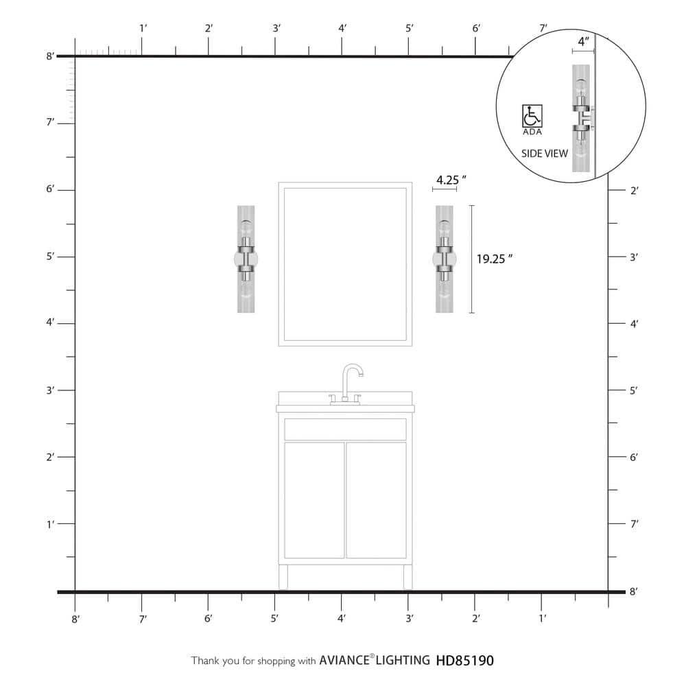 Livex Lighting Ludlow 2 - Light Vanity in  Black