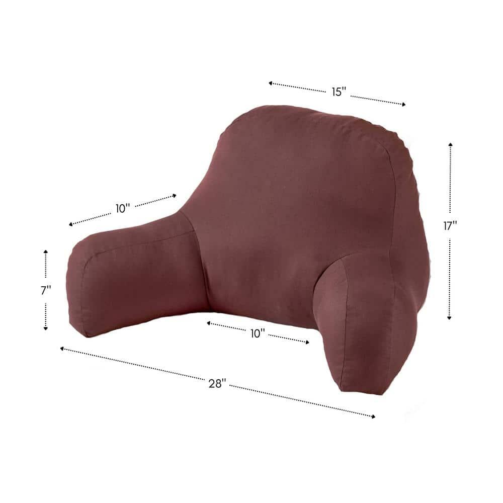 Solid Chocolate Brown Cotton Duck Bed Rest Pillow