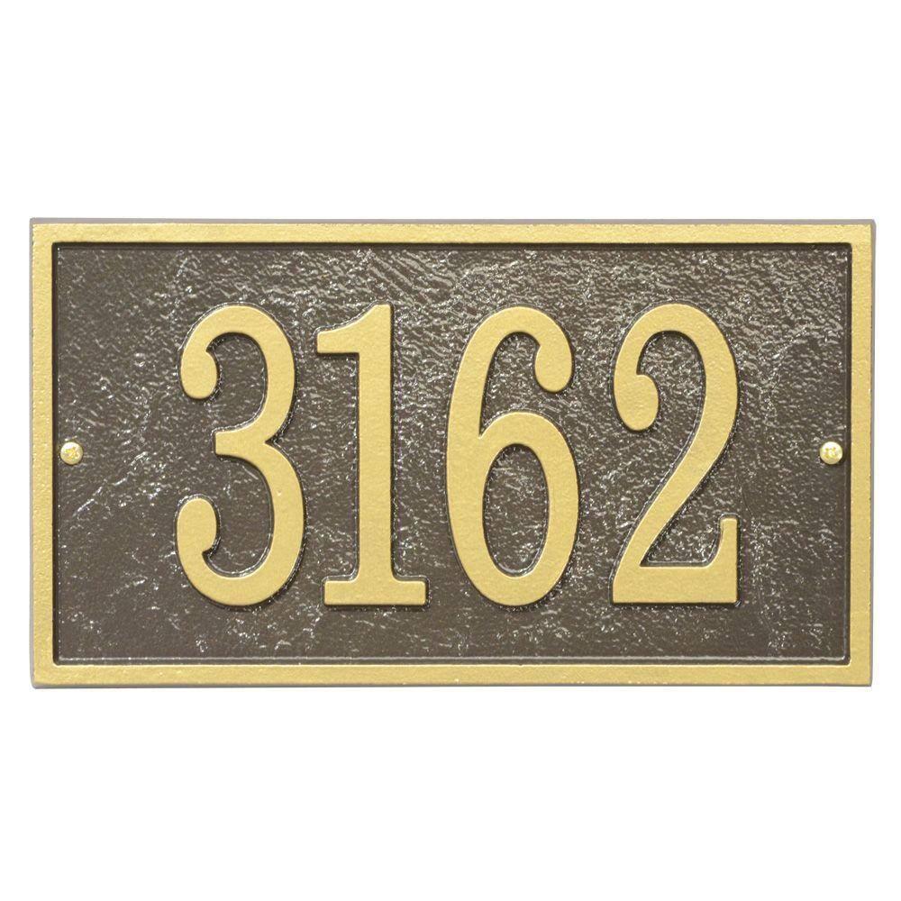 Bronze and Gold Rectangular Metal Address Plaque