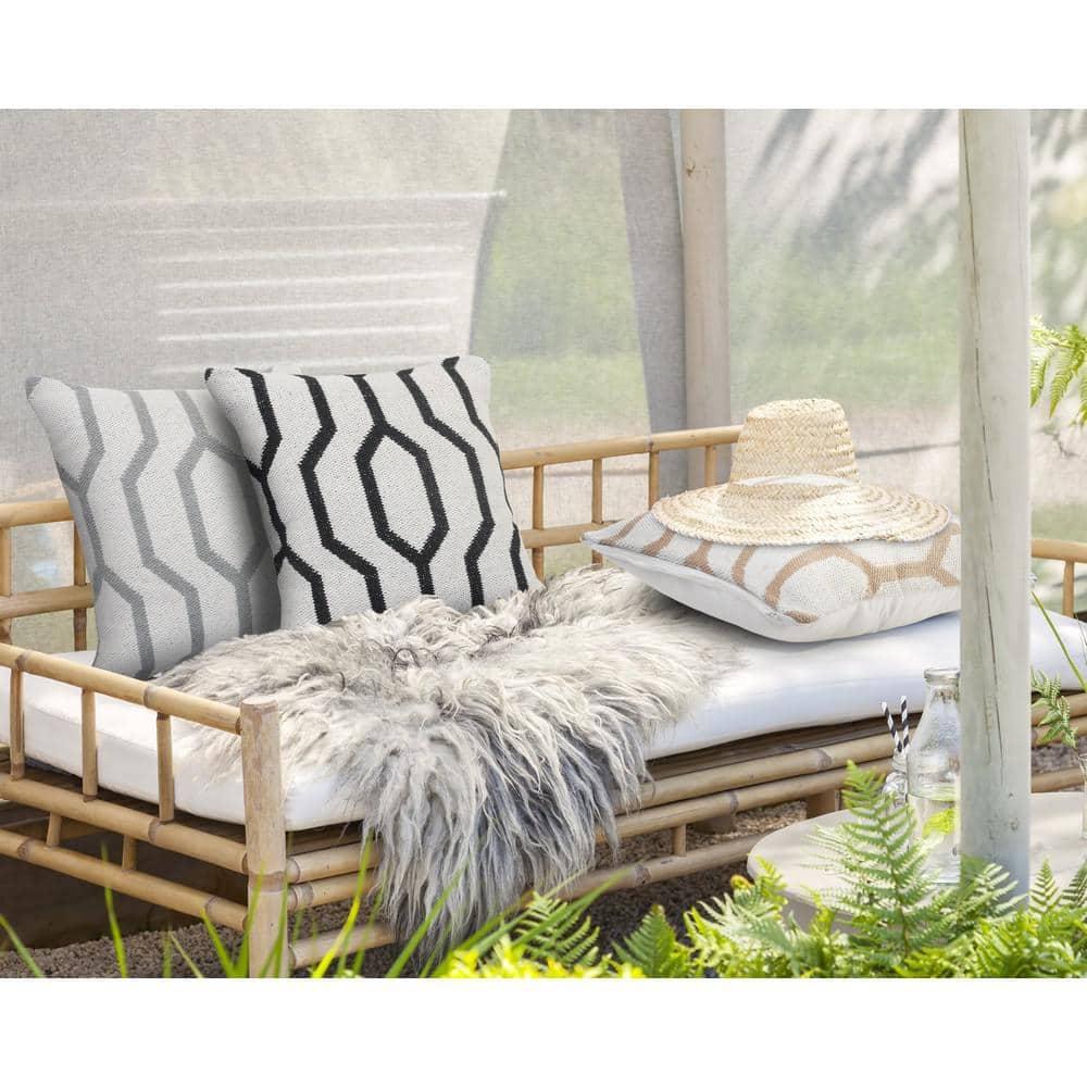 Ox Bay Geometric Throw Pillow, Black, 20 in., Counter per Pack 1