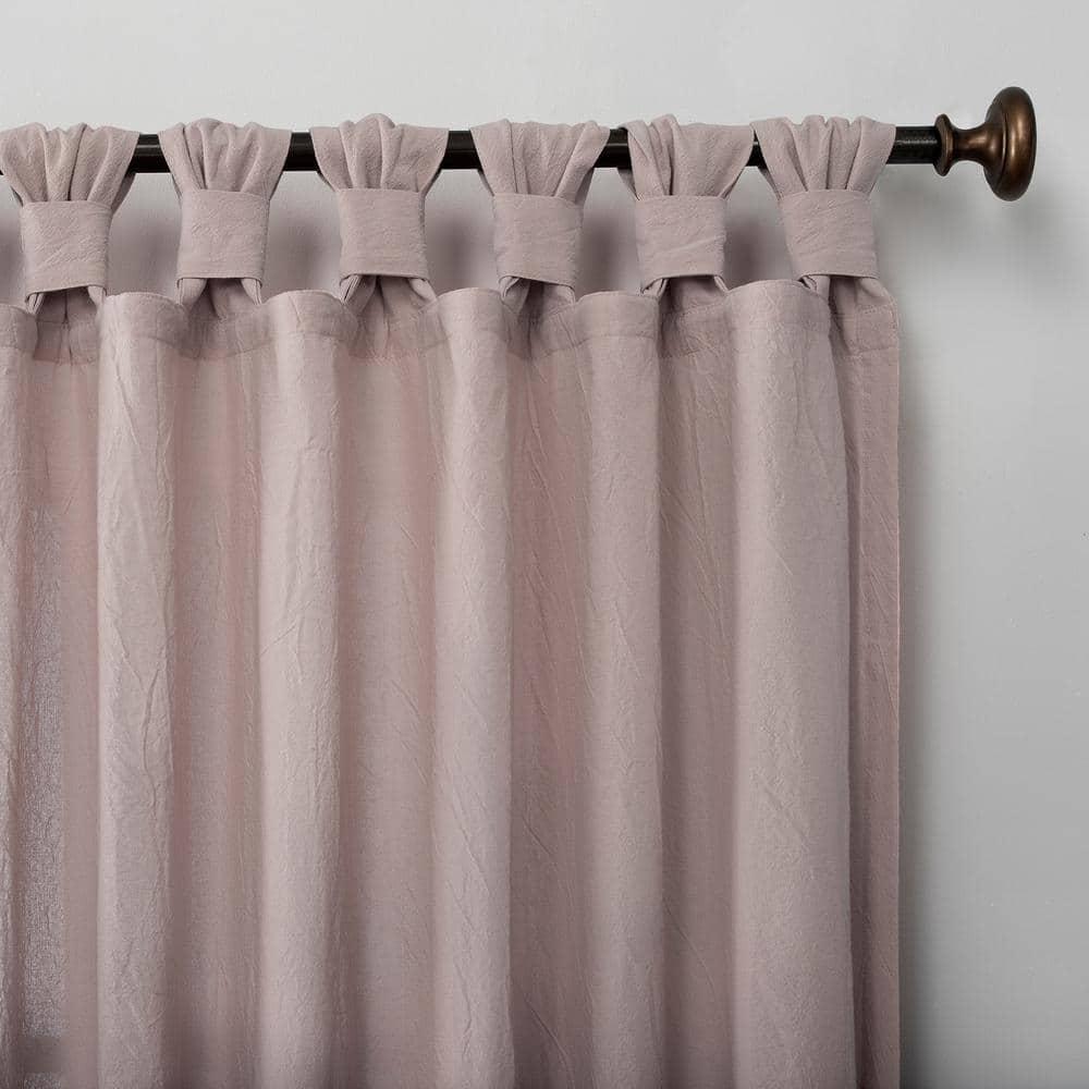 52"X84" Archaeo Light Filtering Outdoor Washed Cotton Twist Tab Curtain Panel Pink: Traditional Window Decor