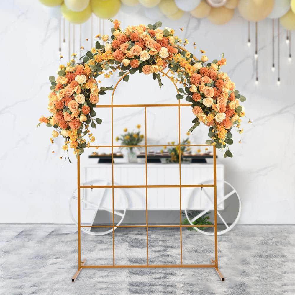 Wedding Arch Balloon Arch Stand 78.74in Backdrop Stand for Parties Birthday Wedding Christmas Door Frame Flower Stand Rack Garden Arch Gold Wedding Arch for Ceremony