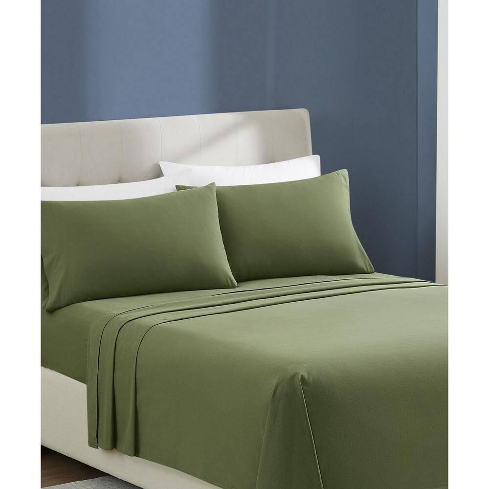 Brooklyn Loom Full 4pc Essential Cotton Sheet Set Green