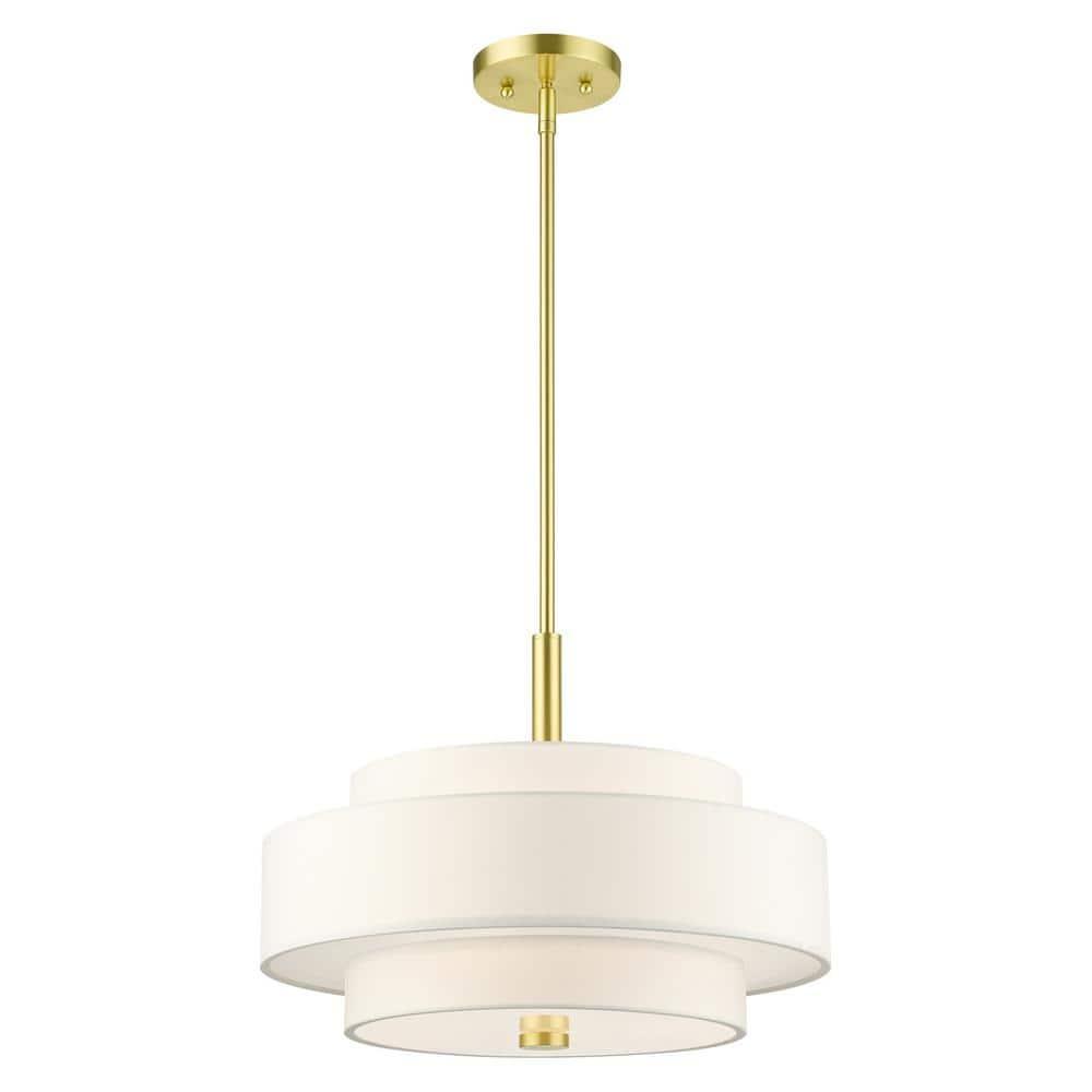 Livex Lighting Meridian 4 - Light Chandelier in  Satin Brass