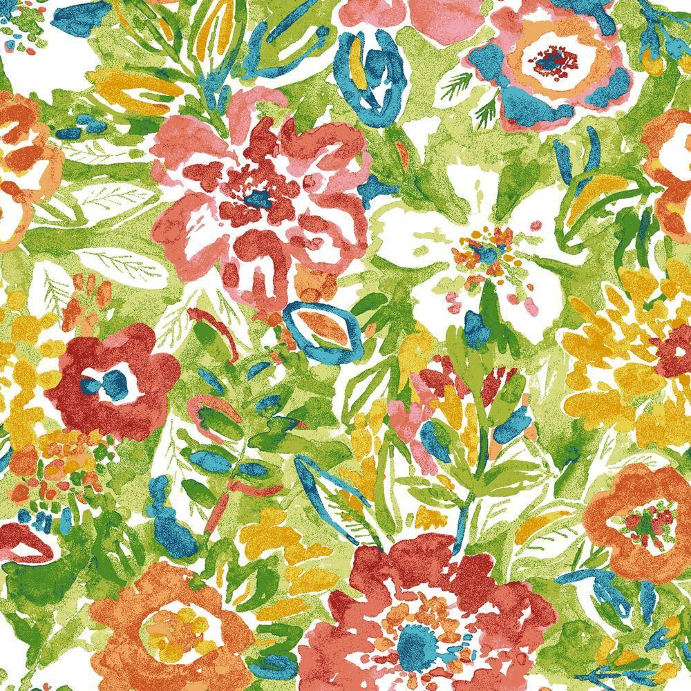 Jordan Manufacturing 48" x 18" Sun River Garden Multicolor Floral Rectangular Outdoor Settee Swing Bench Cushion with Ties