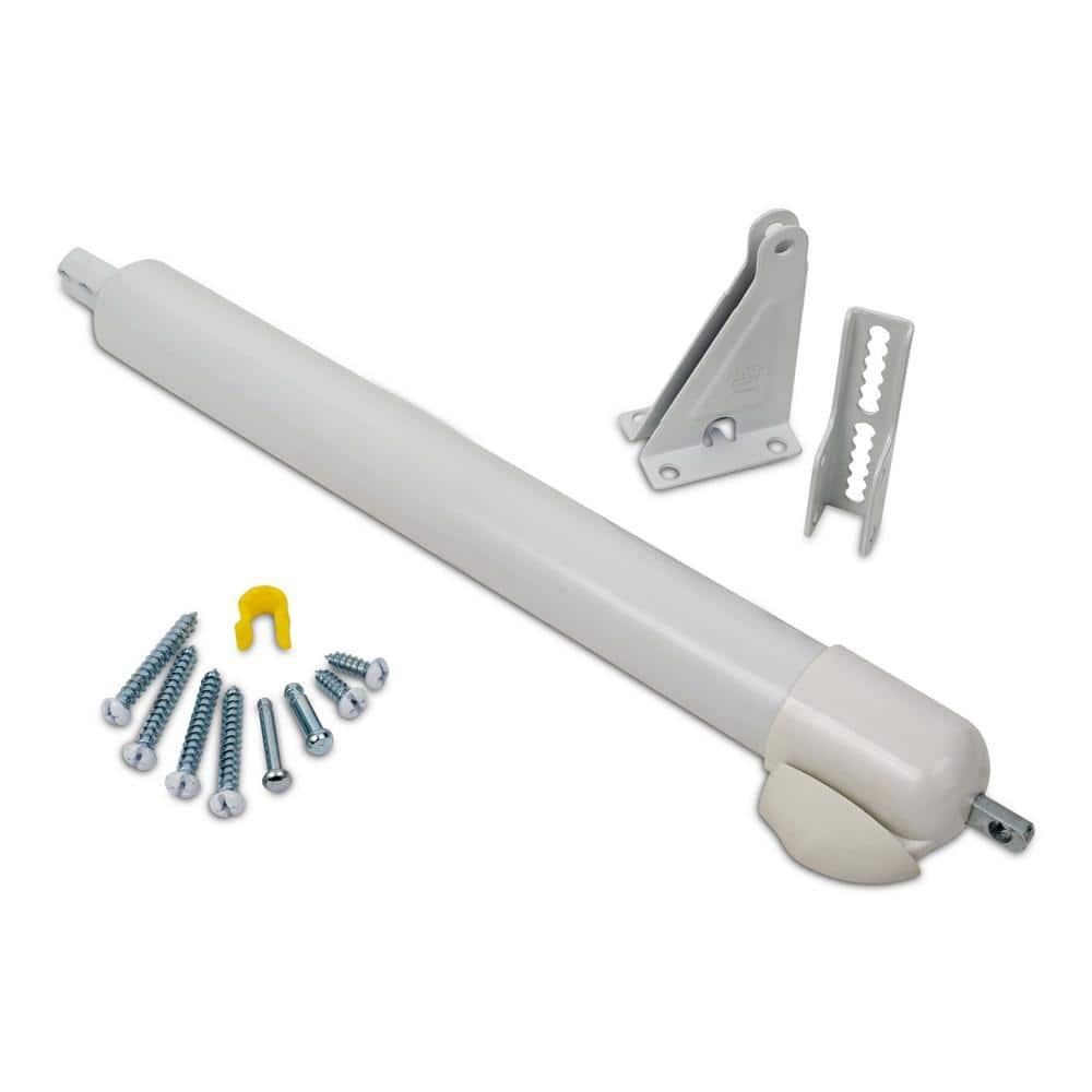 Ideal Security 9600 Standard Pneumatic Touch-N-Hold Storm and Screen Door Closer for Wood, Aluminum, and Vinyl Doors, Silent and Smooth Closing, 11.5", White