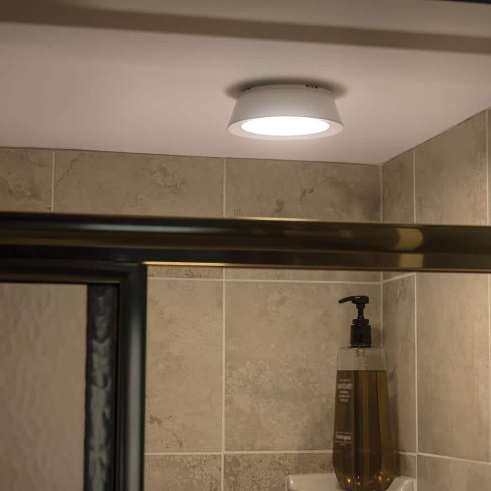 Mr. Beams 1.93 in. H X 6.3 in. W X 6.3 in. L White Ceiling Light w/Motion Sensor