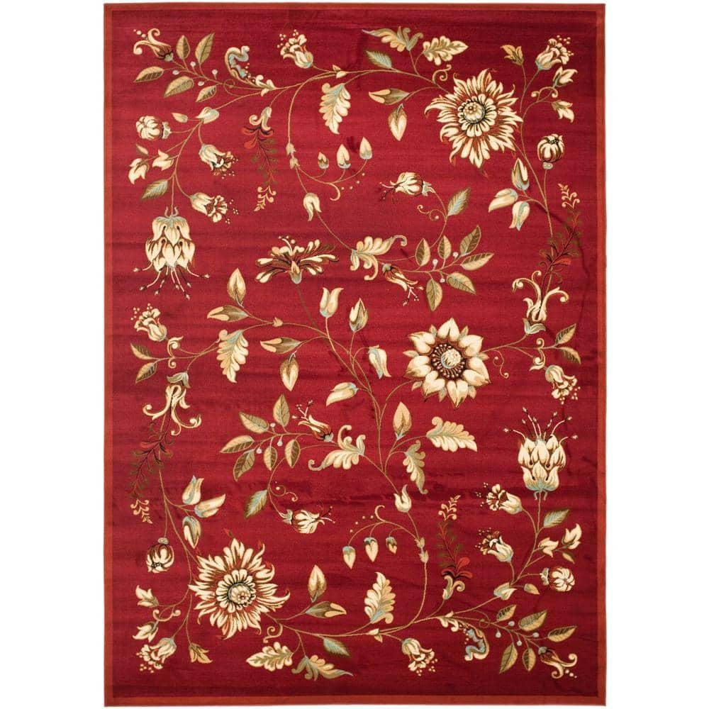 Lyndhurst LNH552 Power Loomed Area Rug - Red/Multi - 8'x11' - Safavieh