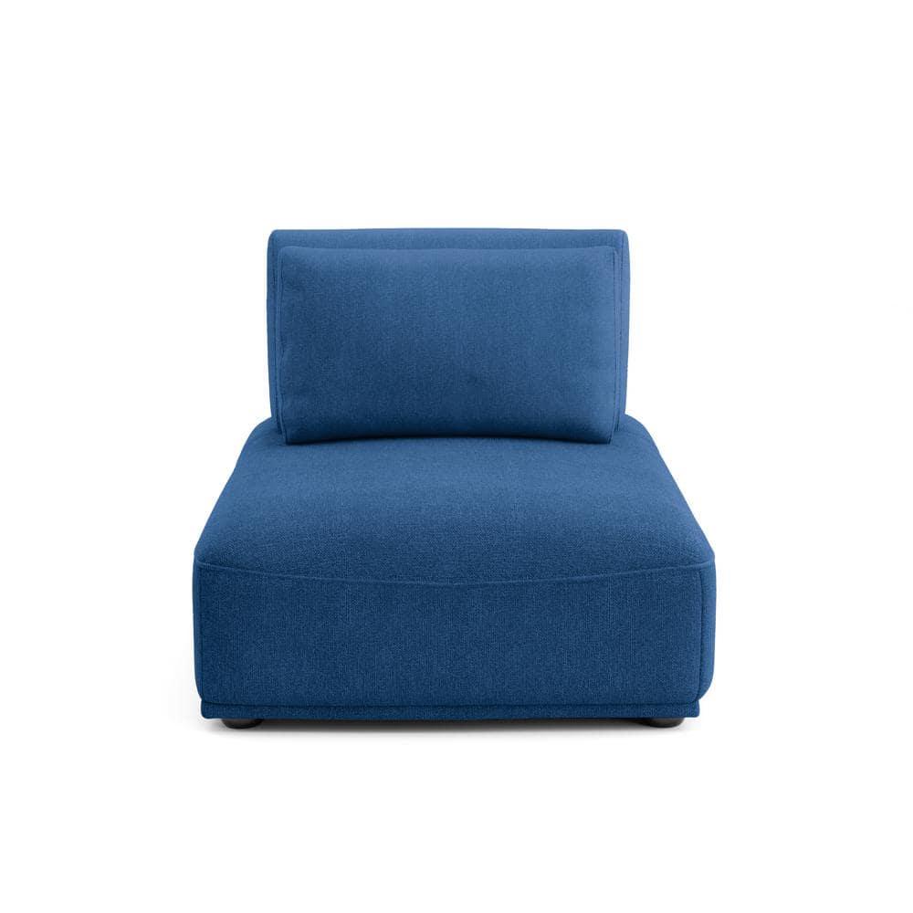 HOMES: Inside + Out Povoa Modern Modular Armless Chair Chenille with Extendable Backrest Blue