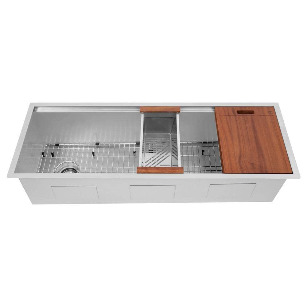 ZLINE 45 in. Garmisch Undermount Single Bowl Stainless Steel Kitchen Sink W/ Bottom Grid & Accessories (SLS-45)
