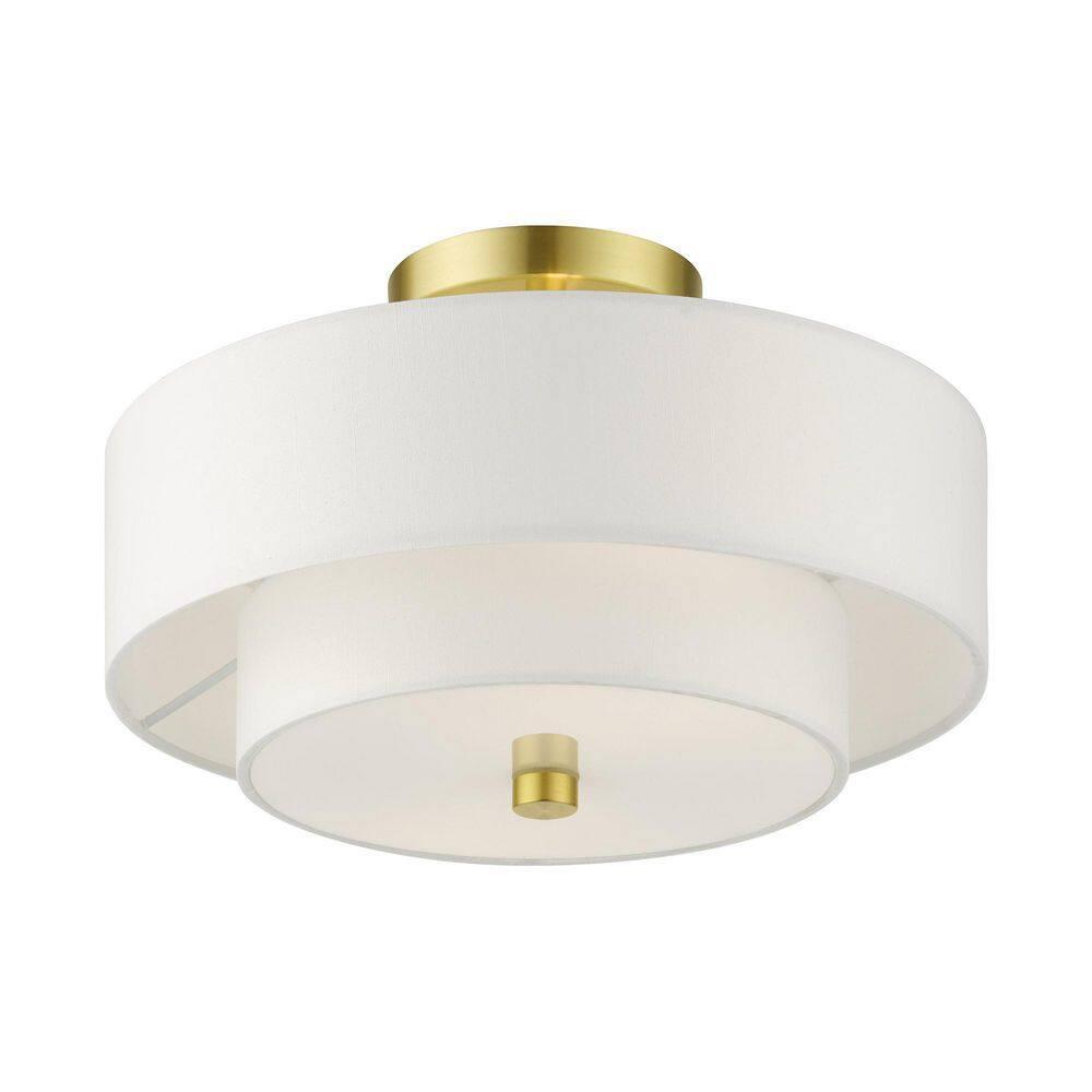 Livex Lighting Meridian 2 - Light Semi-Flush Mount in  Satin Brass
