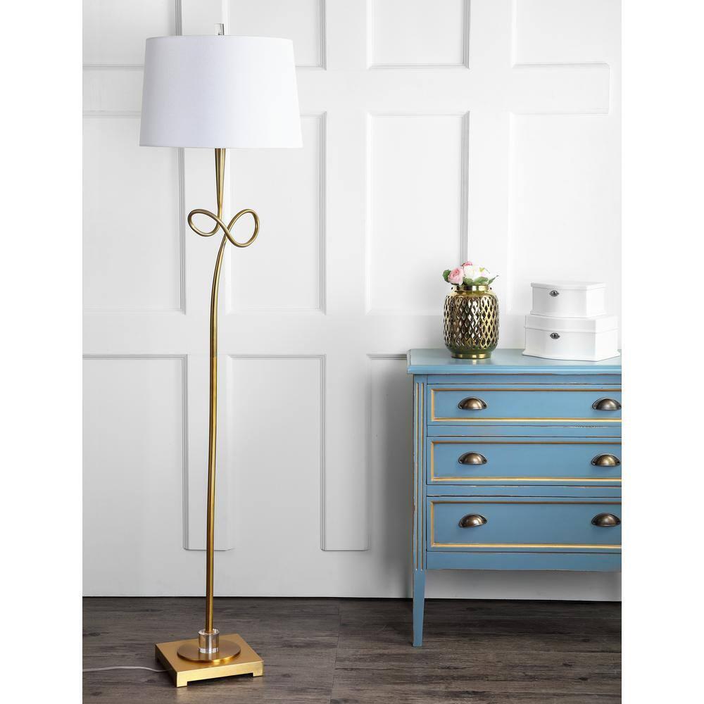 Safavieh Liana 66.5 in. H Modern Floor Lamp, Gold/Off White Shade