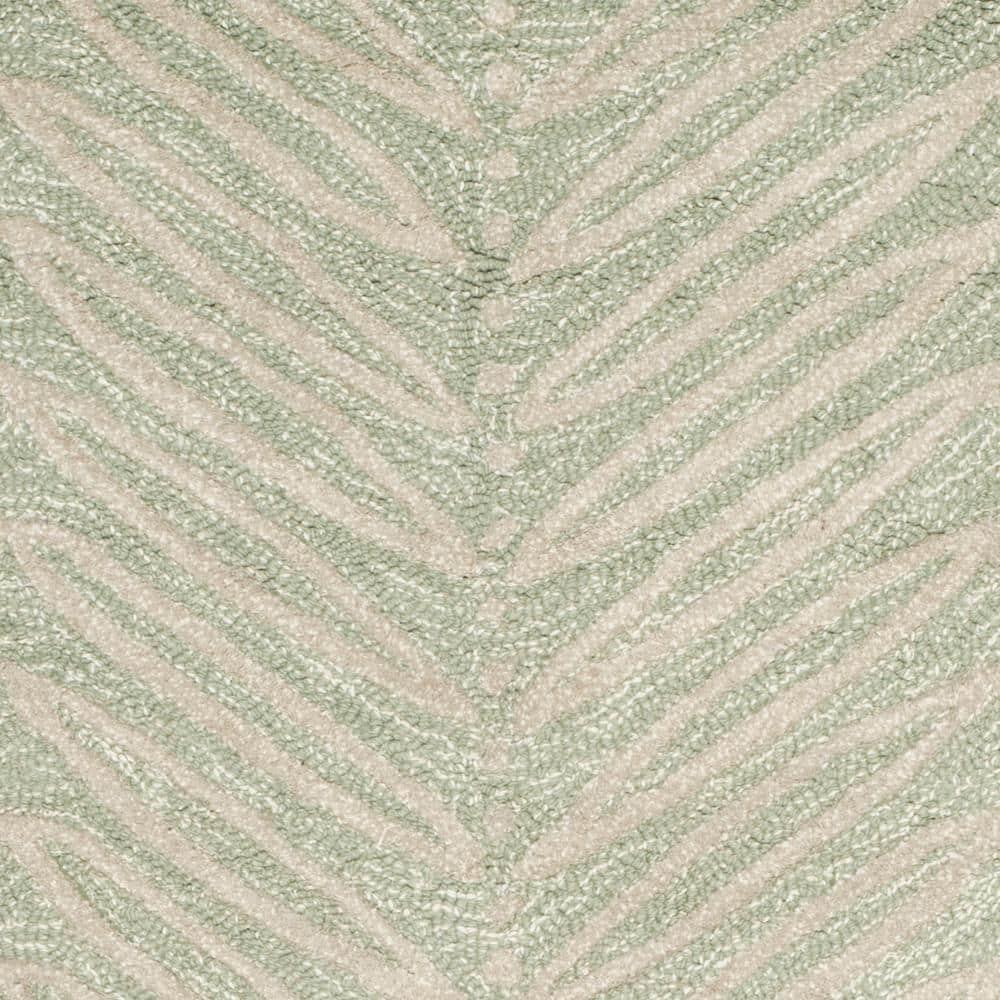 Martha Stewart Chevron Leaves - MSR3612 - Indoor Hand Tufted Area Rugs - Milk Pail Green - 4'x6'