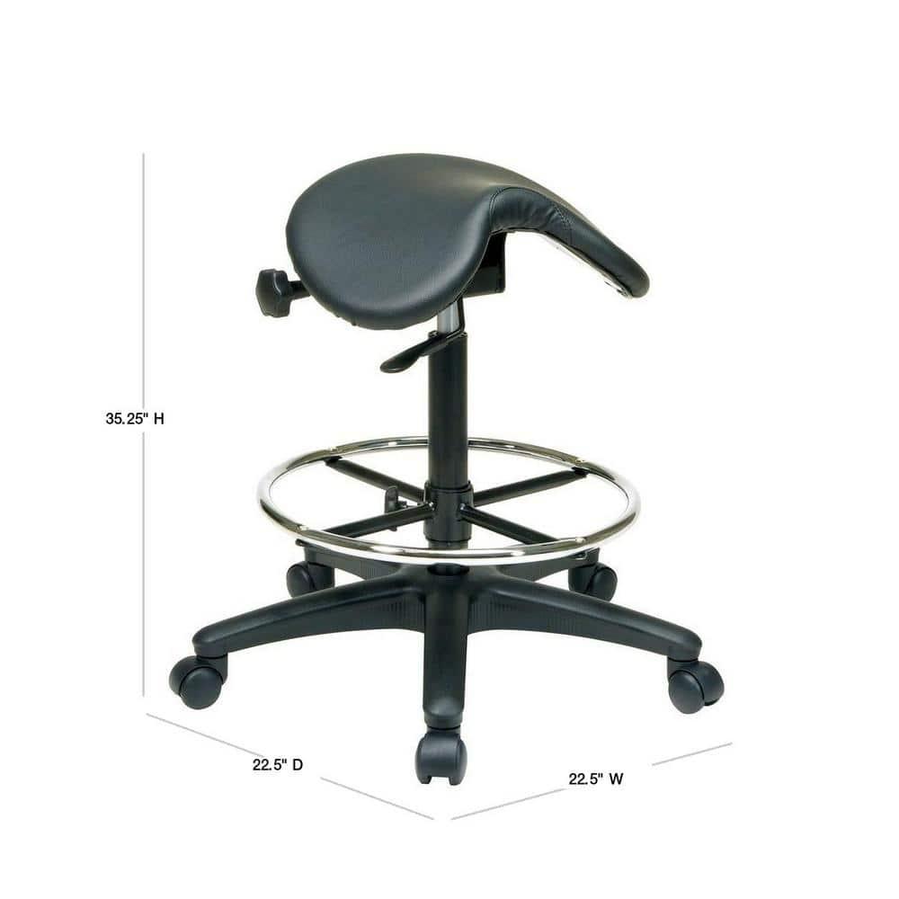 Office Star Products Backless Stool with Saddle Seat