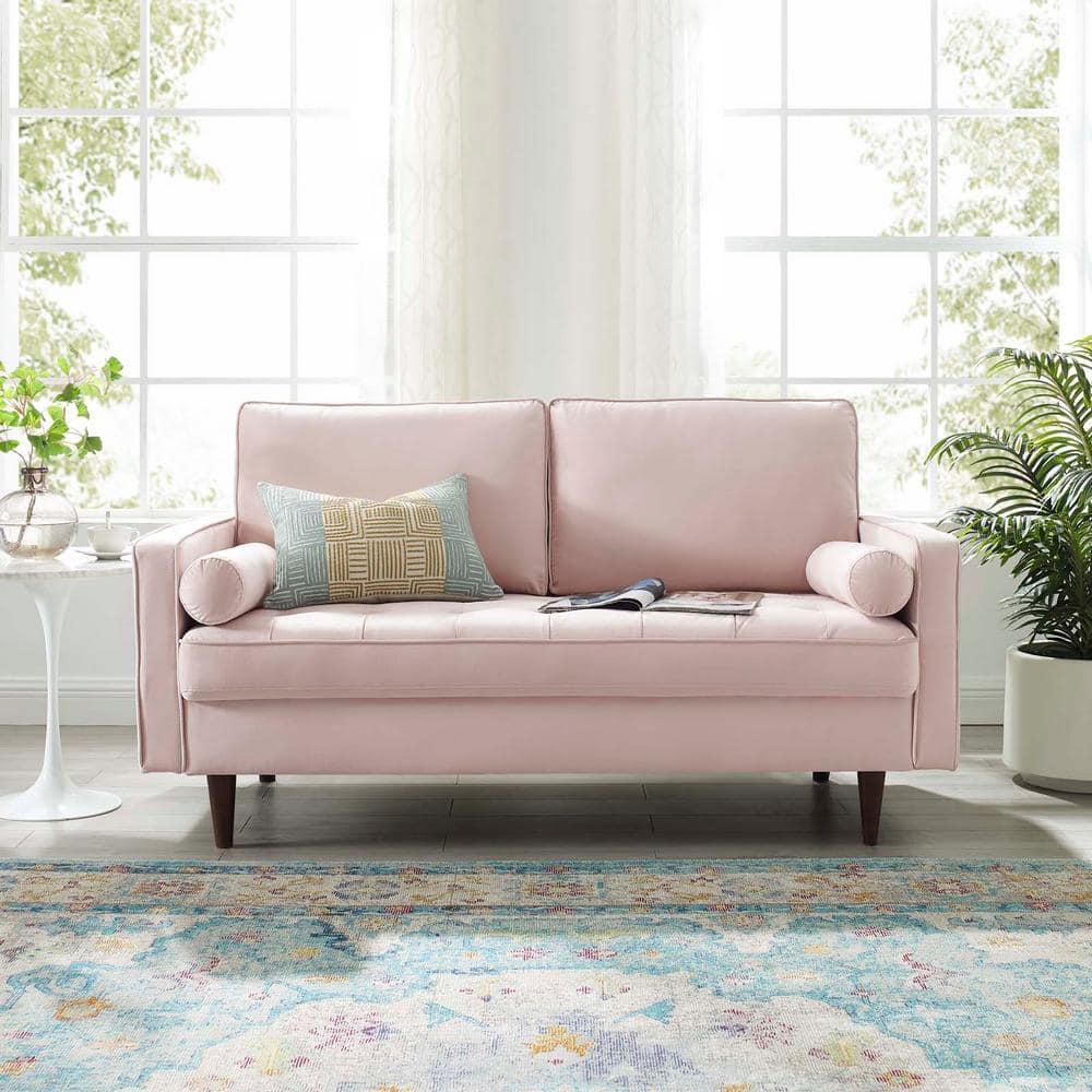 Valour Performance Velvet Loveseat Pink
