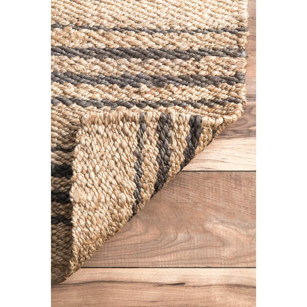 Beachcrest Home™ Natural Sycamore Striped Jute Area Rug