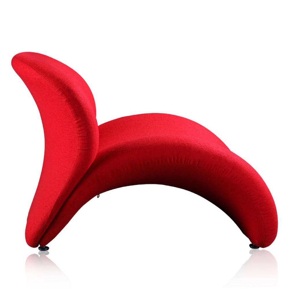Manhattan Comfort Rosebud Wool Blend Fabric Accent Chair in Red