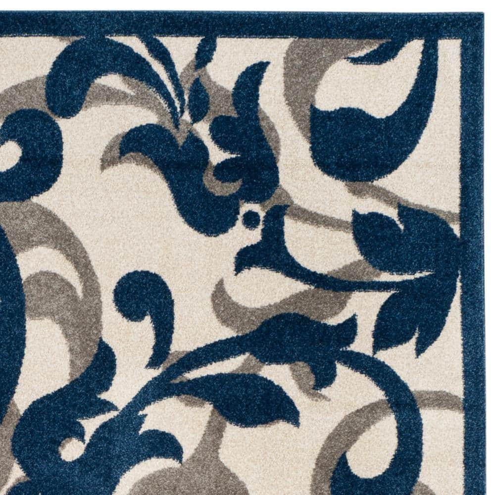 SAFAVIEH Amherst Millard Floral Area Rug, Ivory/Navy, 8' x 10'