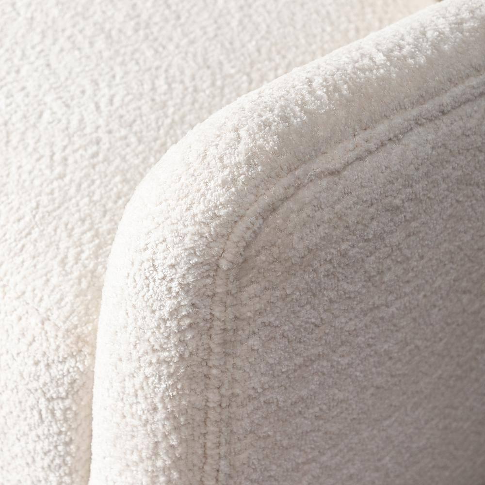 32" Wide Upholstered Swivel Armchair Cream - Kinwell: Rotating Base, No Assembly Required