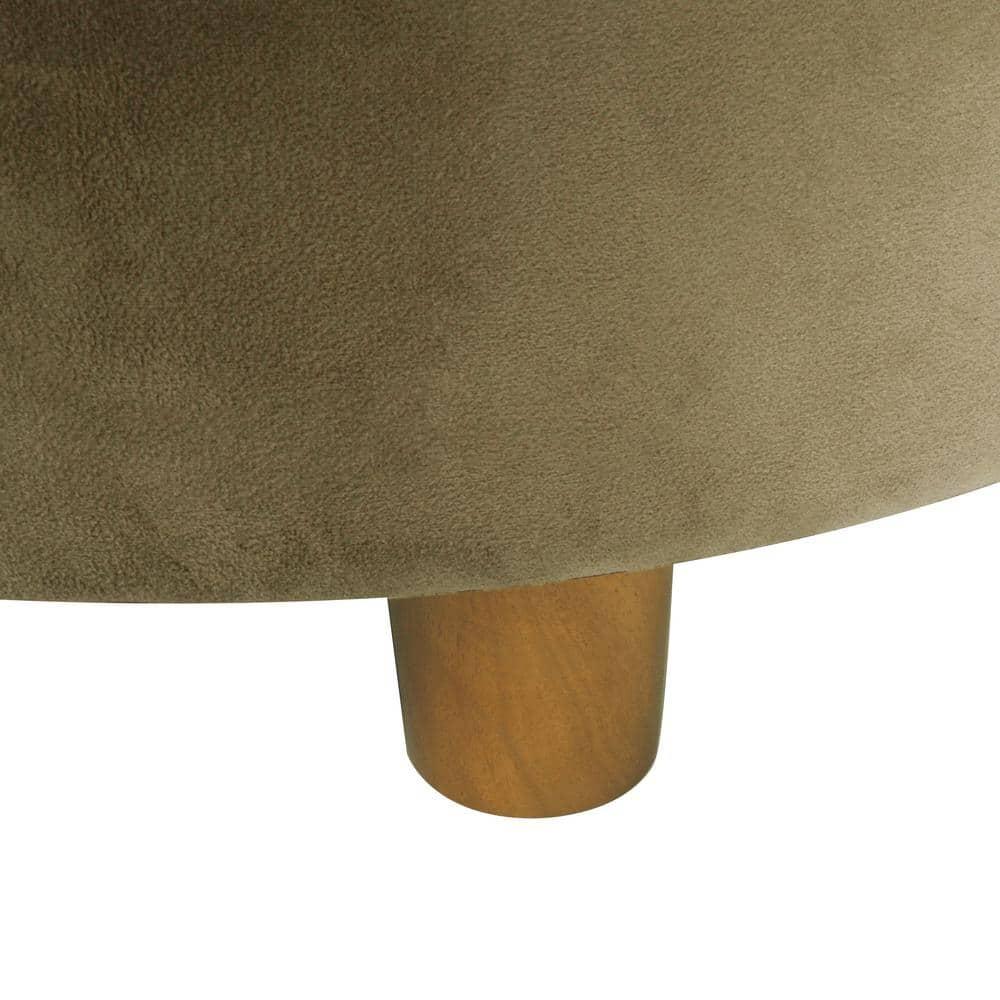 Tufted Round Storage Ottoman Light Sage Green Velvet - HomePop
