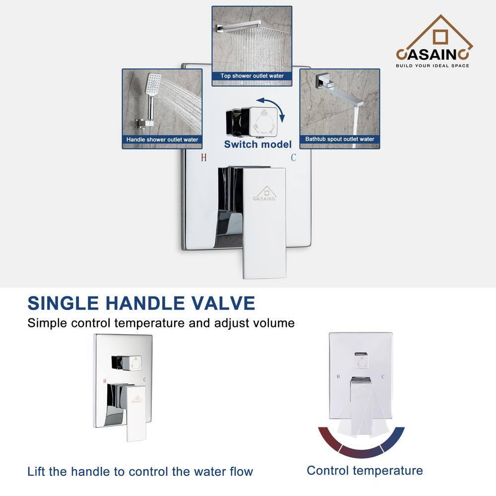 Shower Faucets & Systems All-In-One Kit with Rough in-Valve