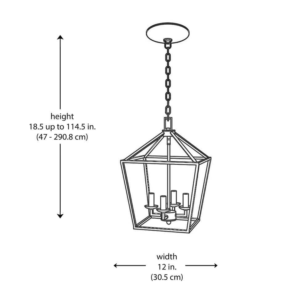 Trans Globe Lighting 10264 Lacey 4 Light 12" Wide Pendant - Black