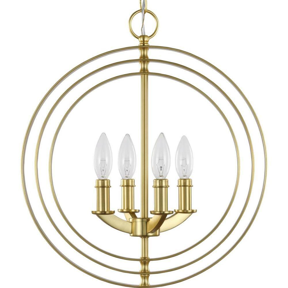 P3827-12-Progress Lighting-Equinox - 4 Light in Luxe and New Traditional and Transitional style - 16 Inches wide by 18.38 Inches high-Satin Brass