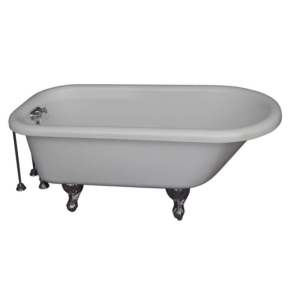 Barclay 60'' x 30'' Freestanding Soaking Acrylic Bathtub with Faucet TKADTR60-WCP8