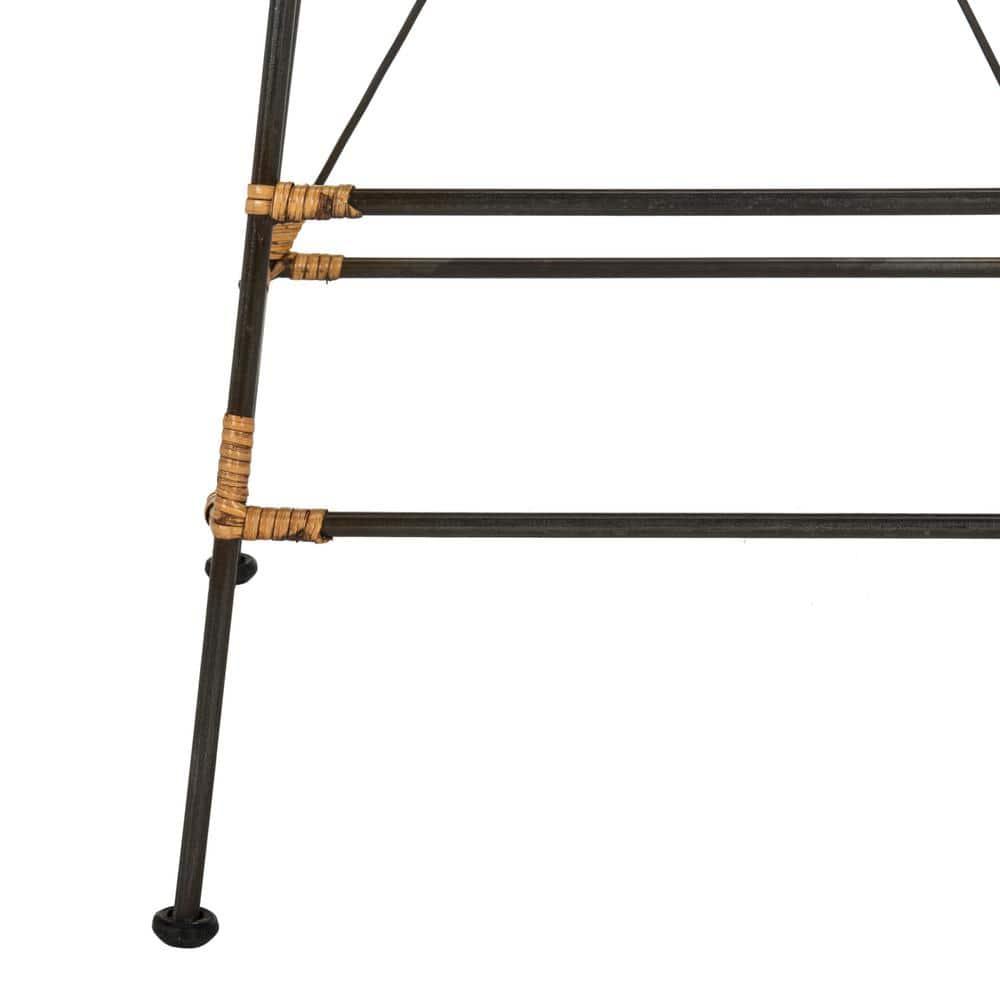 Minerva Wicker Bar Stool (Set of 2) - Natural/Black - Safavieh