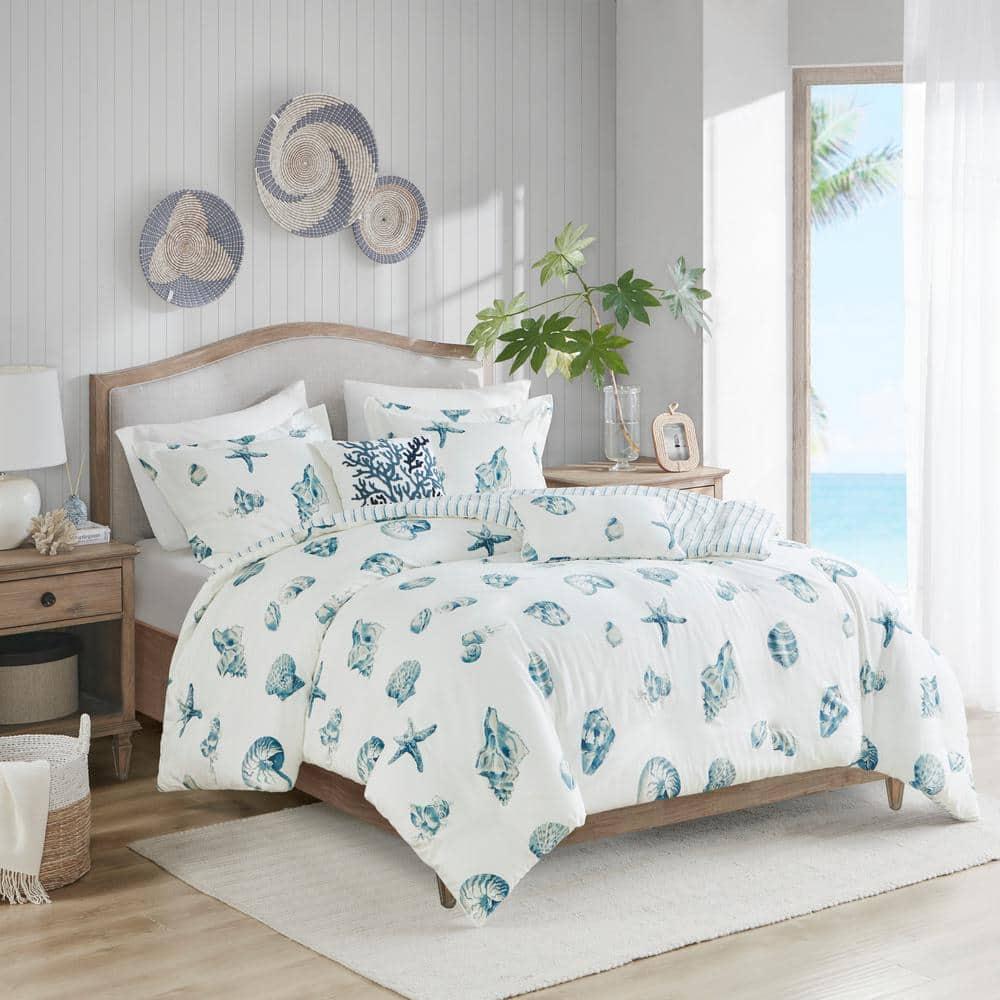 Beach House Coastal Cotton Reversible Duvet Cover Set