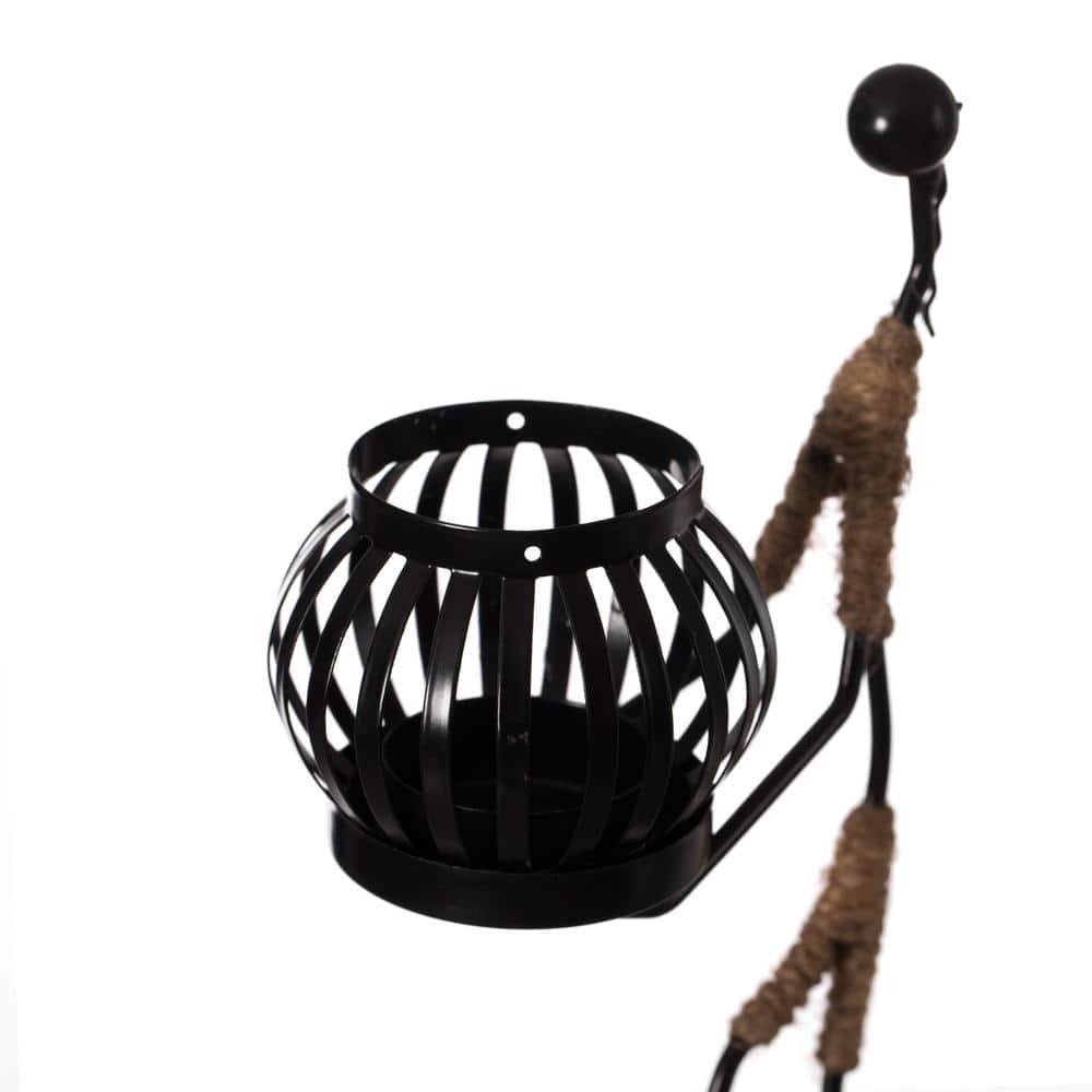 Fabulaxe Wire Figure Candle Holder Decorative Modern Tea Light Lantern Tabletop Centerpiece Candle Stand, Front Carry