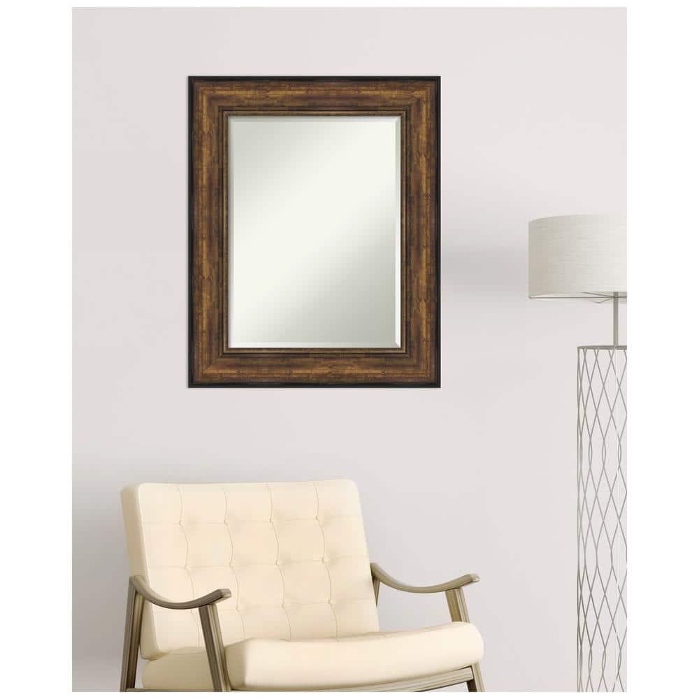 Medium Rectangle Bronze Bronze/Copper Metallic Beveled Glass Modern Mirror (31.5 in. H x 25.5 in. W)