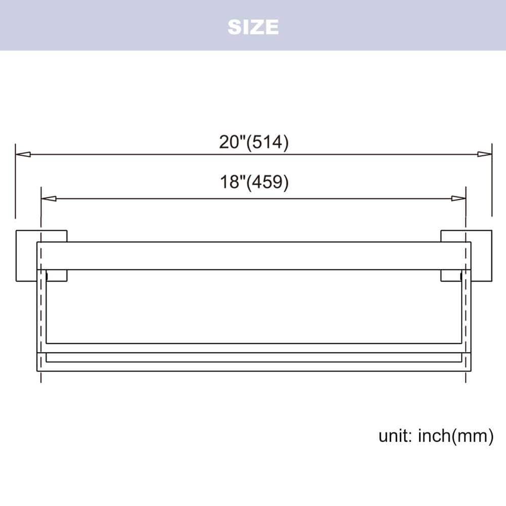 ARCORA AR5150101B-20 2-Tier Wall Mounted Stainless Steel Bathroom Towel Rack With 2 Towel Bars Square Rods