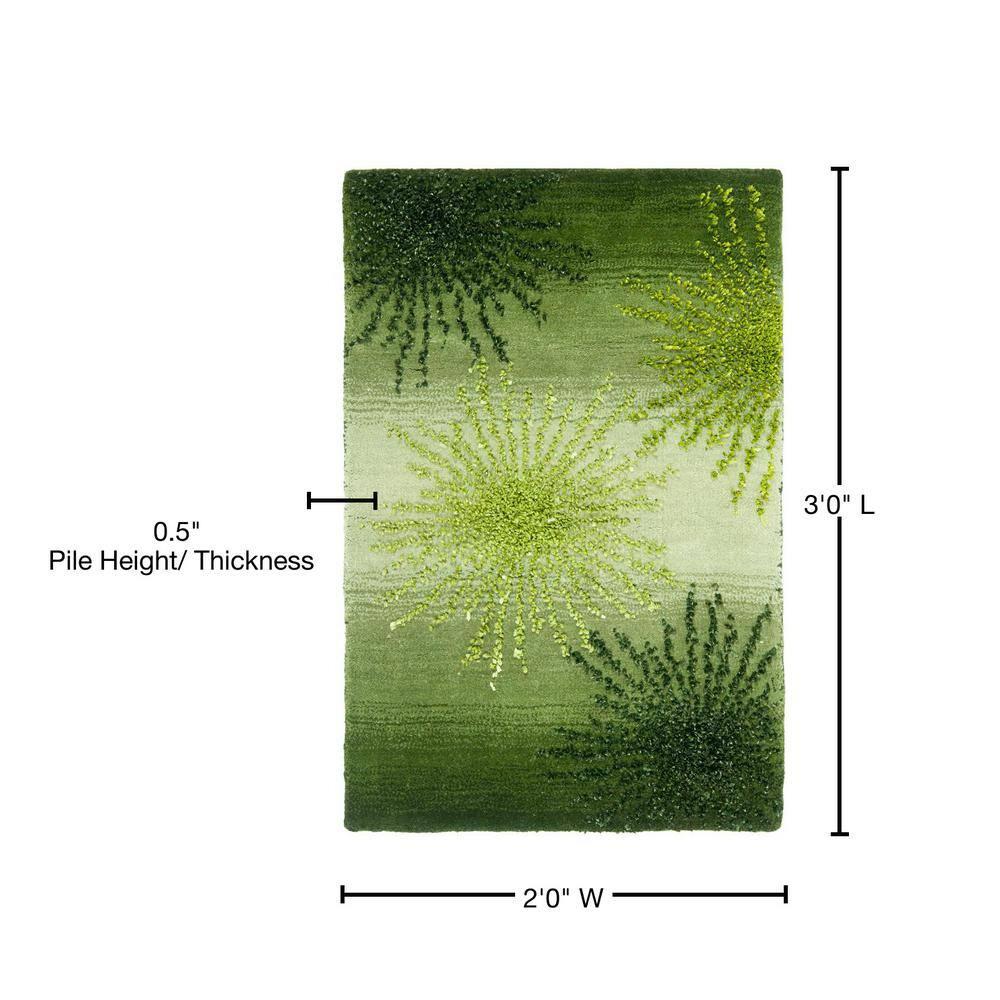 Soho SOH712 Hand Tufted Accent Rug - Green/Multi - 2'x3' - Safavieh.
