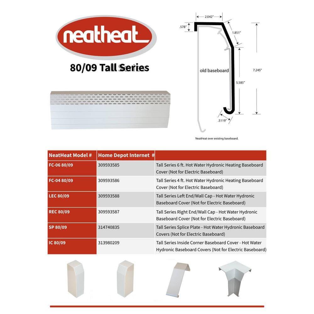 80/09 Tall Series 4 ft. Hot Water Hot Water Baseboard Cover (Not for Electric Baseboard)