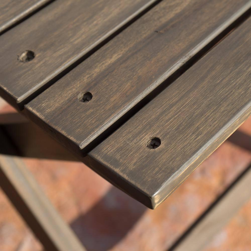 Positano Grey Foldable Wood Outdoor Patio Dining Chair (4-Pack)