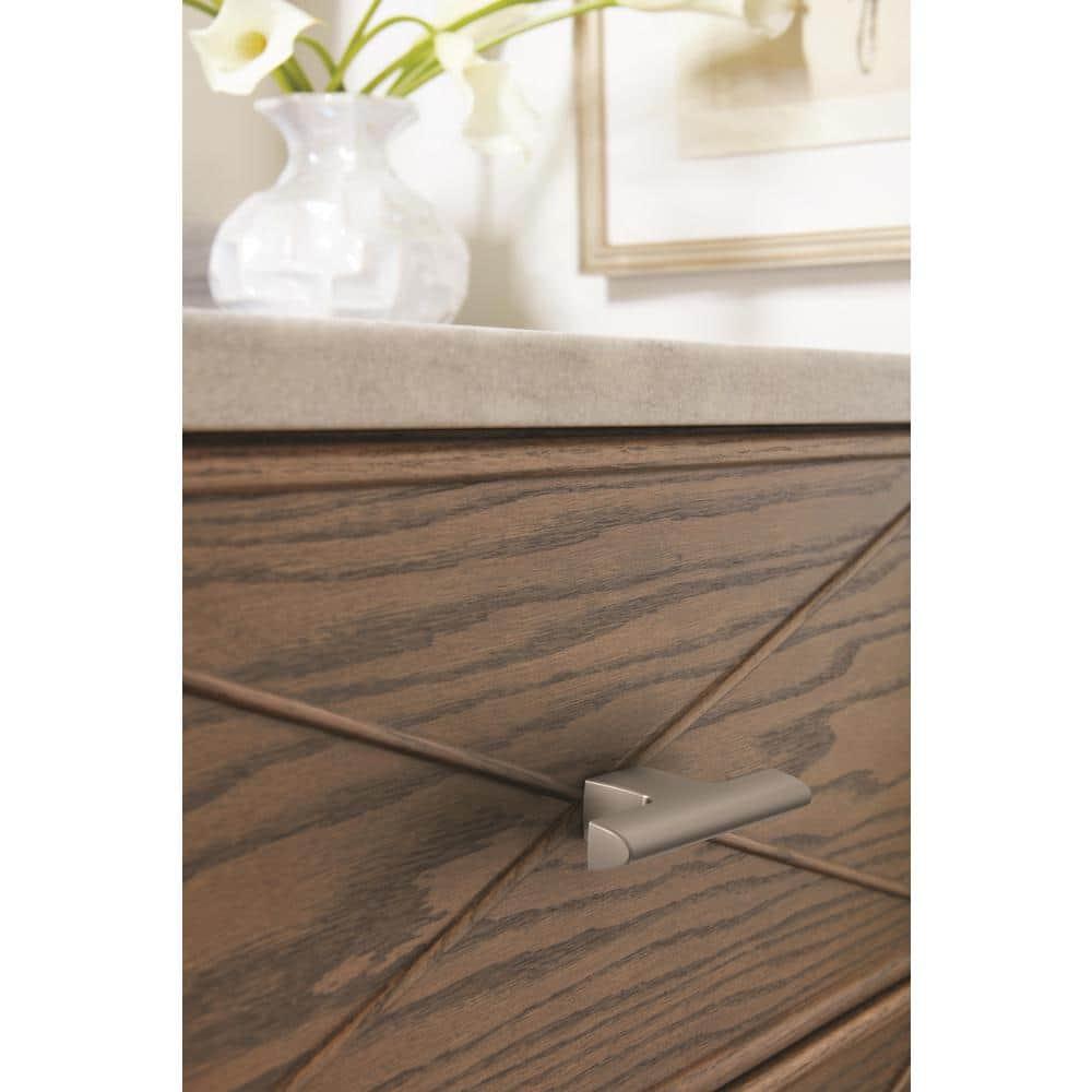 Amerock Riva 2-1/2 inch (64mm) Length Satin Nickel Cabinet Knob