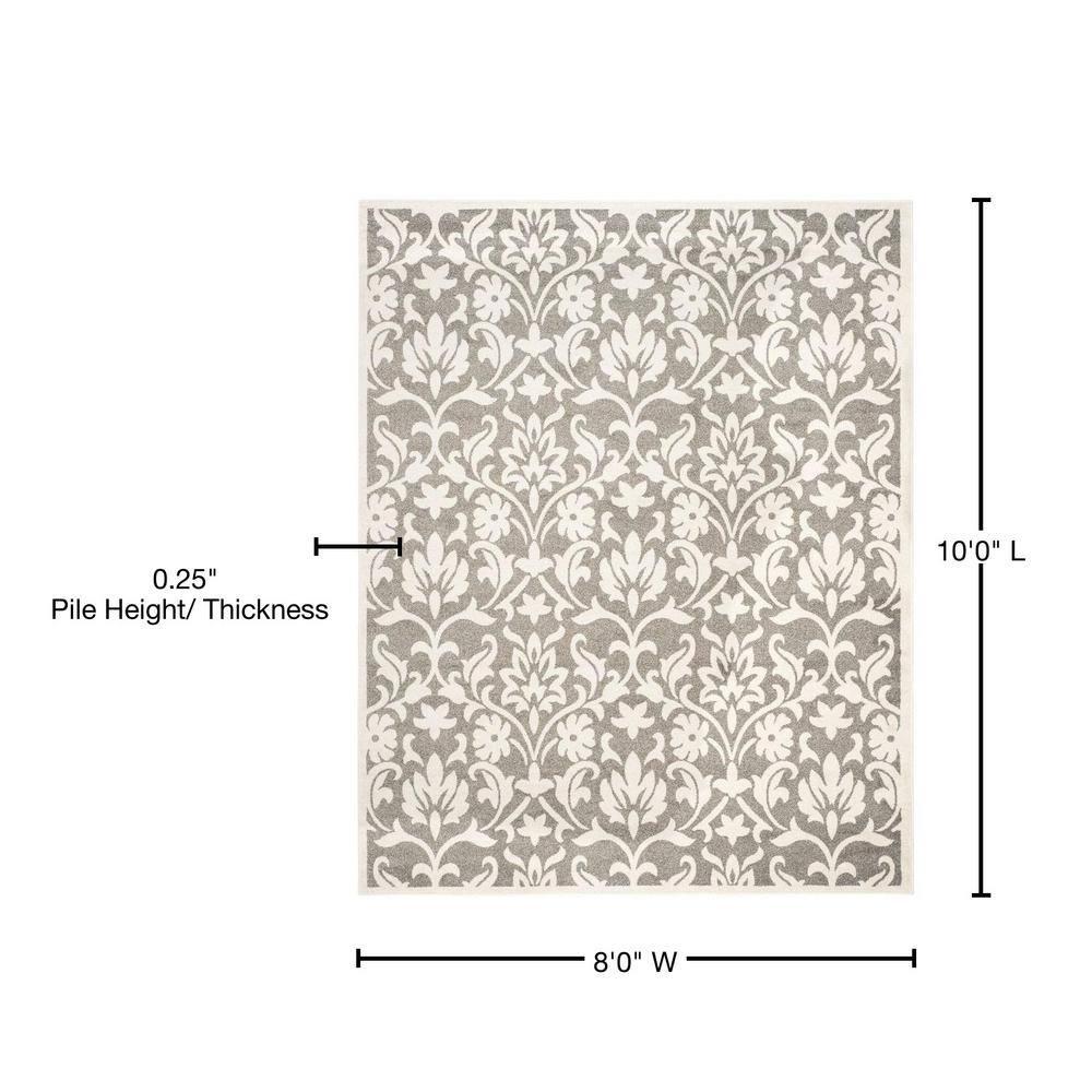 Amherst AMT424 Power Loomed Indoor Area Rug - Dark Grey/Beige - 8'x10' - Safavieh