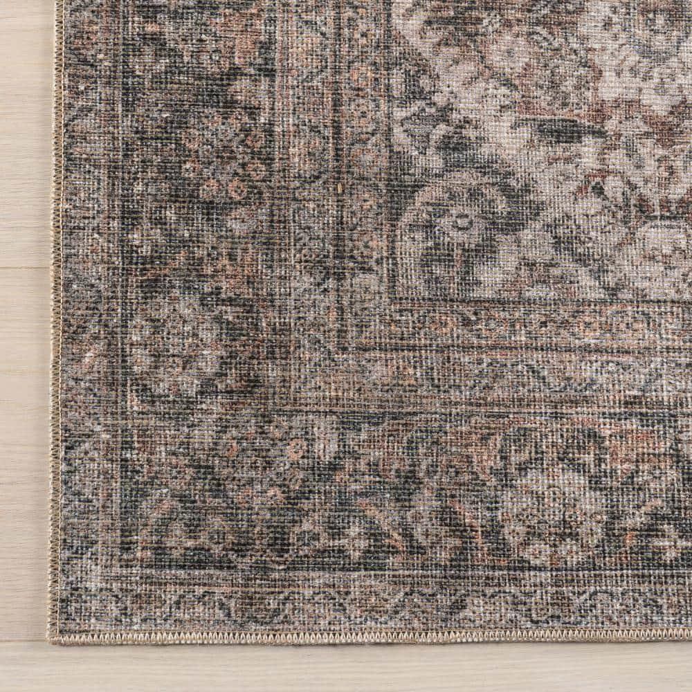 Nuloom Hillstone Collection Deka Traditional Vintage Medallion Area Rug, 6' 7" x 9', Rust