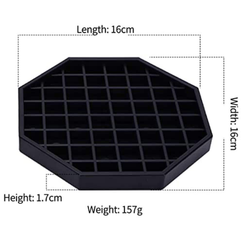 6 in. Black Plastic Octagonal Coffee Drip Tray with Honeycomb Grid (2-Pack)