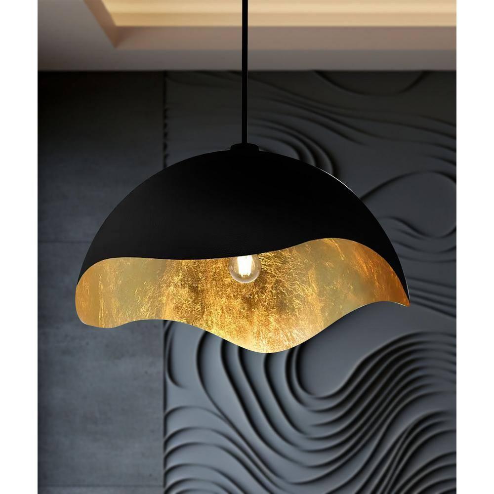 George Kovacs by Minka George Kovacs Eclos 23" Wide 1 Light Pendant In Sand Coal W/Gold Leaf Finish