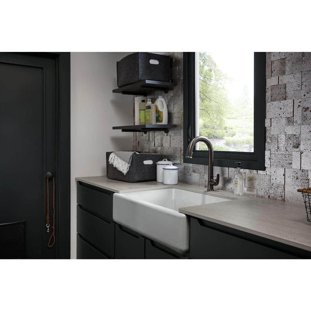 Whitehaven® 33" x 22" Self-Trimming Under-Mount Single-Bowl Kitchen Sink with Tall Apron