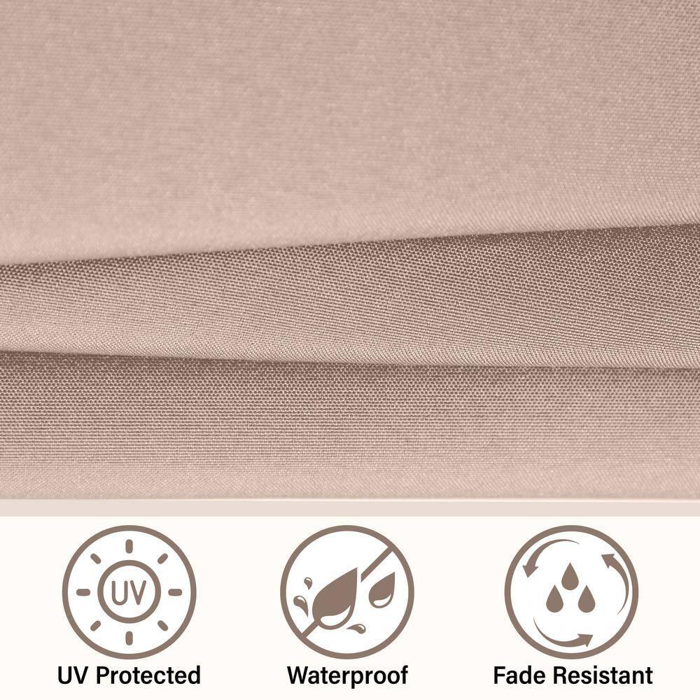 13 ft. Market No Weights Patio Umbrella 2-Side in Beige